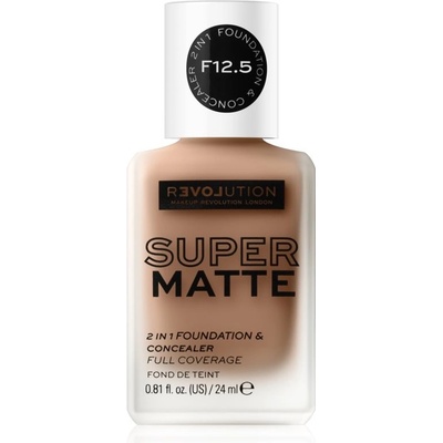 Revolution Relove Super Matte Foundation dlouhotrvající matující make-up F12.5 24 ml