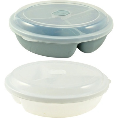 HOME Plastová dóza delená okrúhla 21x6 cm