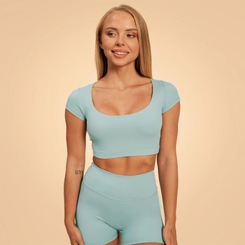 GymBeam BeastPink Дамска къса тениска Sense Storm Blue M