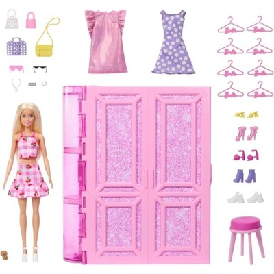 Mattel Barbie šatník snov v pastelových farbách s bábikou