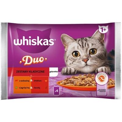 Whiskas Adult Classic kit s hovězím a drůbežím masem, jehněčím a kachním masem jelly 52 x 85 g