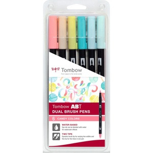 Tombow Маркер Tombow ABT Dual Brush 6P-4 Candy (6) (ABT-6P-4)