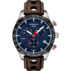 Tissot Мъжки часовник Tissot PRS 516 Chronograph 100.417. 16.041. 00, Кафяв / Син (TIS100.417.16.041.00) Часовници