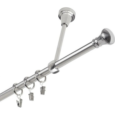 OK-GarnýžeCZ Garnýž kovová jednořadá 19mm Koloseo nerez 220 cm do stropu / kroužky s žabkou