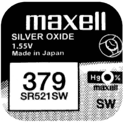 Maxell Бутонна батерия сребърна maxell sr521 sw -ag0-379- 1.55v (sr521sw)