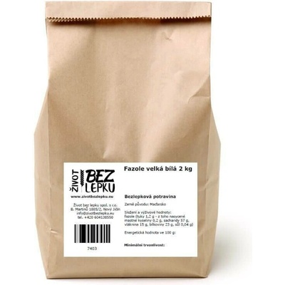 Život bez lepku Fazole velká bílá 2 kg
