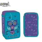 S-Cool Несесер с 3 ципа scool owl, празен