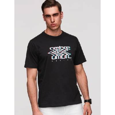 Ombre Clothing Мъжка памучна тениска с принт Ombre - черна V1 OM-TSPT-0286 Ombre Clothing Ombre Clothing | Cheren | МЪЖЕ | S
