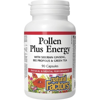 Natural Factors Pollen Plus Energy | With Siberian Ginseng, Bee Propolis and Green Tea [90 капсули]