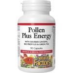 Natural Factors Pollen Plus Energy | With Siberian Ginseng, Bee Propolis and Green Tea [90 капсули]