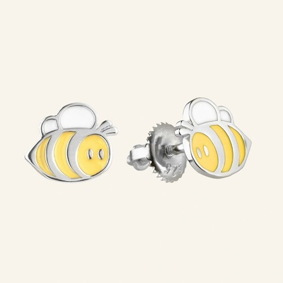 SilveAmo dětské stříbrné náušnice puzety Bumblebee CK2888