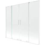 Mexen Velar L Duo параван за вана, двукрилен, плъзгащ се, 170 x 150 см, прозрачен, бял - 896-170-003-02-20 (896-170-003-02-20)