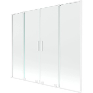 Mexen Velar L Duo параван за вана, двукрилен, плъзгащ се, 170 x 150 см, прозрачен, бял - 896-170-003-02-20 (896-170-003-02-20)