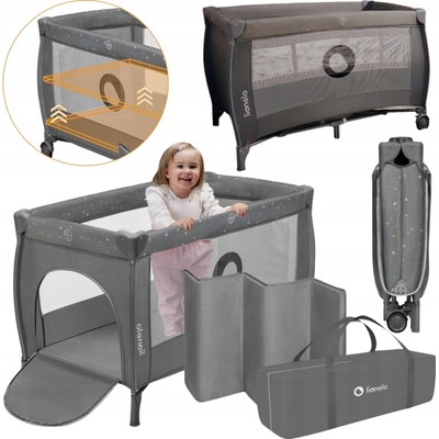Lionelo Cestovná postieľka Stefi Plus Grey