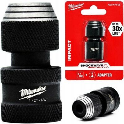 MILWAUKEE Shockwave adaptér na bit 1/2˝ čtyřhran > 1/4˝F