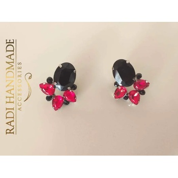 Image 1 of Radi handmade Обици с червени и черни камъни (371 Рћ)