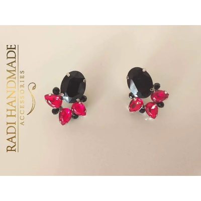 Radi handmade Обици с червени и черни камъни (371 Рћ)