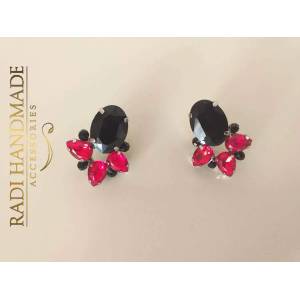 Radi handmade Обици с червени и черни камъни (371 Рћ)