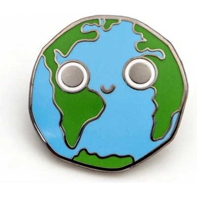 Leon Romer kovový pin happy planet země 25 mm