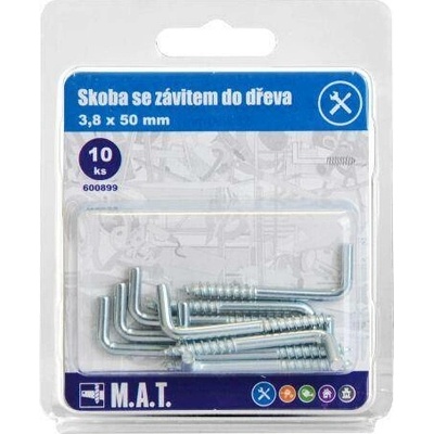 M.A.T. GROUP skoba se závitem do dřeva 50x3,8mm Zn (10ks)