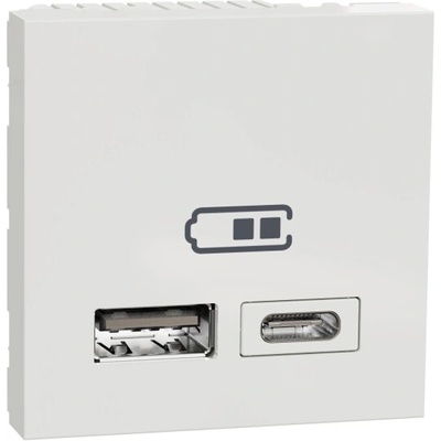 Schneider Nová UNICA strojek 2modul nabíjení USB A+C 2.4A; bílá