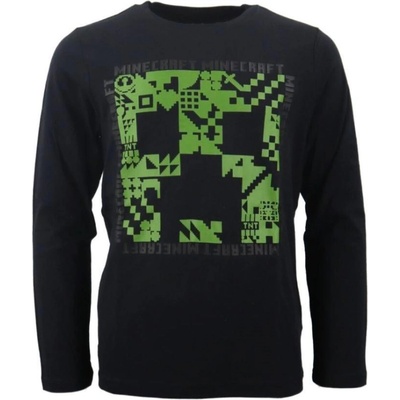 Fashion UK chlapecké tričko MINECRAFT s dlouhým rukávem černá Černá znak