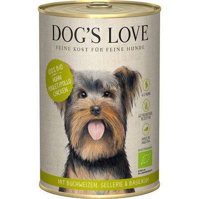 DOG’S LOVE 24х400г Bio Dog´s Love, консервирана храна за кучета - с био пиле
