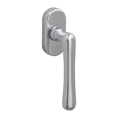 GRUNDMANN okenní klika WG ELEGANT s aretací, čtyřhran 7 x 35 mm, hliník leštěný