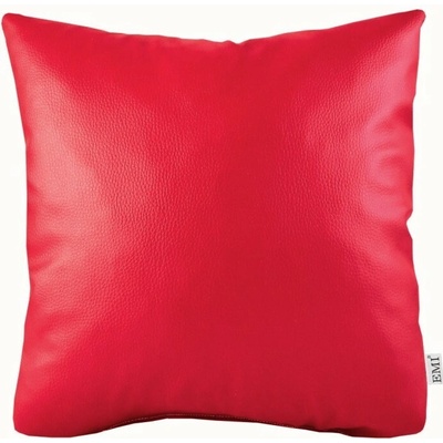 EMI červený ekokoža Vankúš 45x45