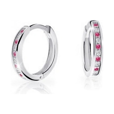 Cutie Jewellery kruhové náušnice z bieleho zlata C3343-80-X-2 fuchsiová