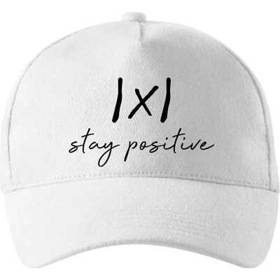 Absolútna hodnota stay positive so zahnutým šiltom a látkovou sponou Biela