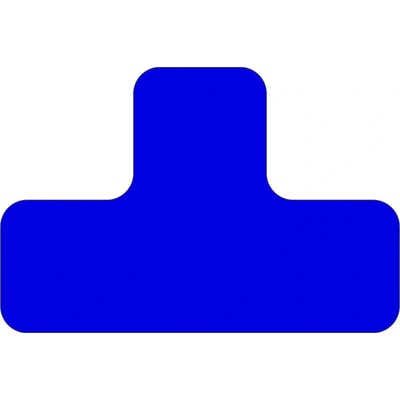 Samolepicí značení umístění palet WT-7110, tvar ''T'' – polykarbonát, modrá, 100×150×50 mm, balení 25 ks