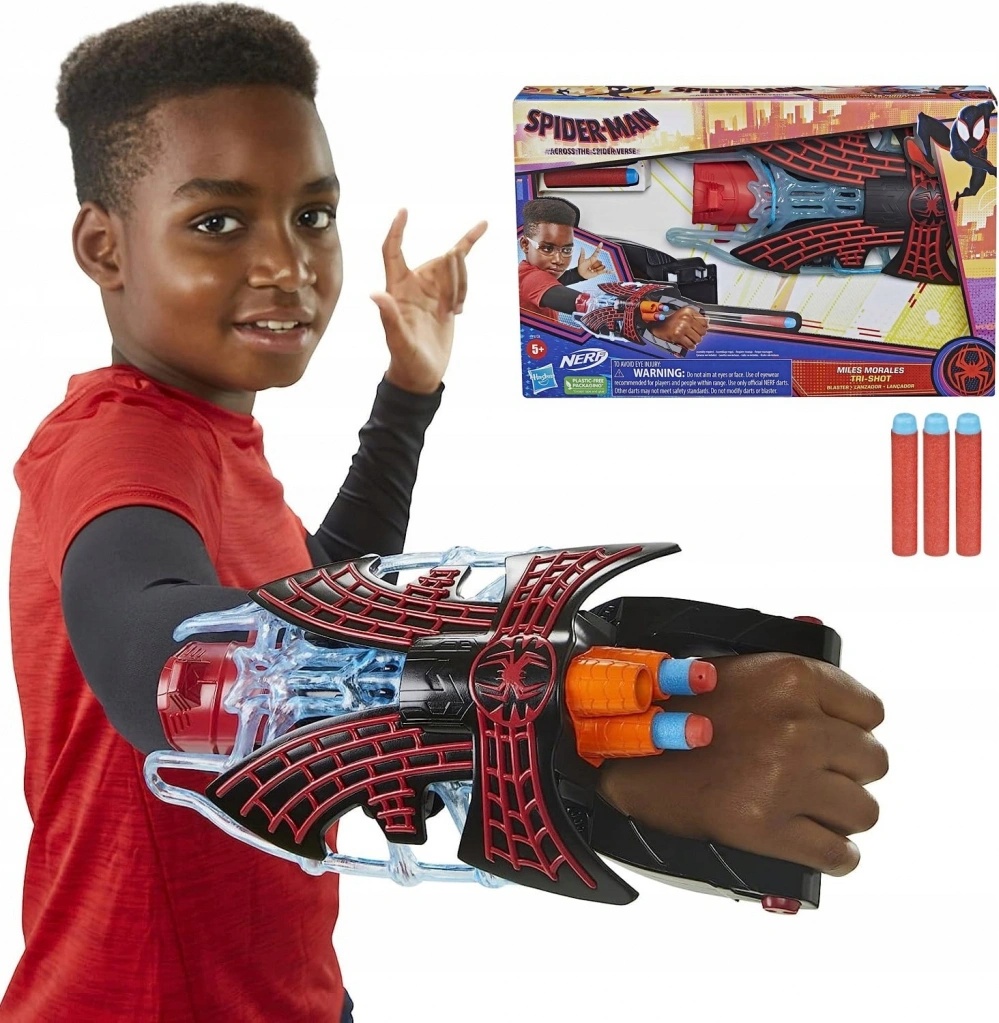 HASBRO Vystřelovací rukavice Spiderman Nerf Tri-Shot Miles Morales