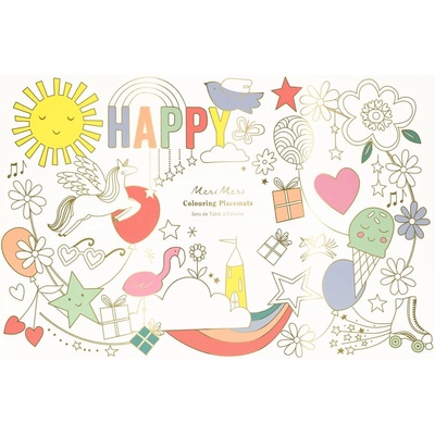 Meri Meri Хартиени подложки за хранене в комплект 8 бр. 28x42.5 cm Happy Icons - Meri Meri (268636)