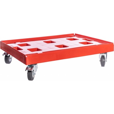 PK Group Vozík pod přepravky XL 800x600 2 otočné + 2 bržděné GU kolečka 125 mm Barvy: Červená