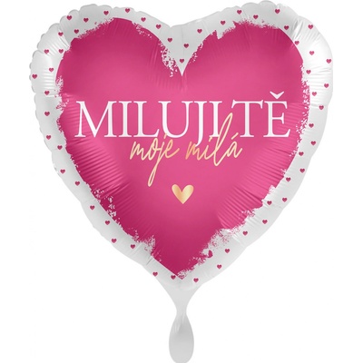 Premioloon Fóliový balón růžové srdce Miluji Tě moje milá