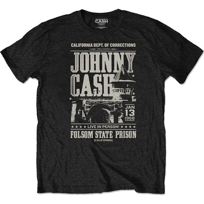 Johnny Cash tričko Prison Poster čierne