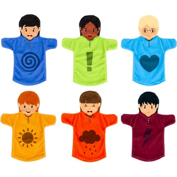 Image 1 of Achoka - Комплект от 6 кукли за театър Емоциите на хората 00802