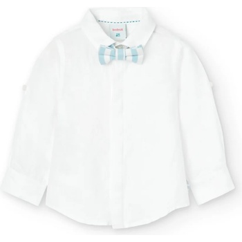 Image 1 of boboli Ленена риза в бяло с папийонка за момче Boboli