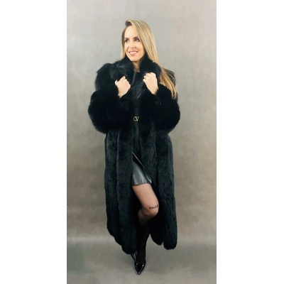 Max Original Leather Kožuch z pravej kožušiny líšky 176 Lungo black Black