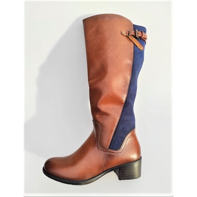 Comer dámske čižmy YCC56-camel/blue