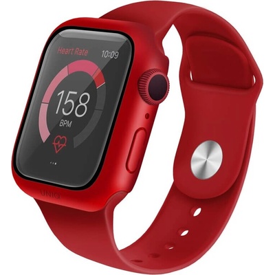 Uniq Качествен твърд кейс с вграден стъклен протектор за дисплея на Apple Watch 40мм - Uniq Nautic Apple Watch Case 40mm (червен) (UNIQ-40MM-NAURED)