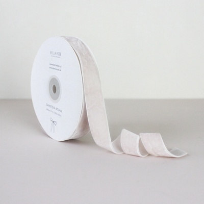 Bella Rose Sametová stuha 2 cm – Taupe (10 m), béžová barva, textil – Hledejceny.cz