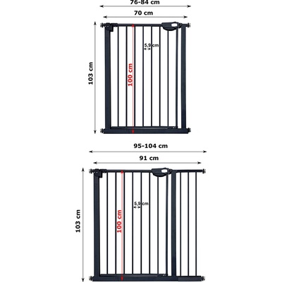 GOTEL GOT Q64D Ohrádka na schody - dveře 76 -104 cm