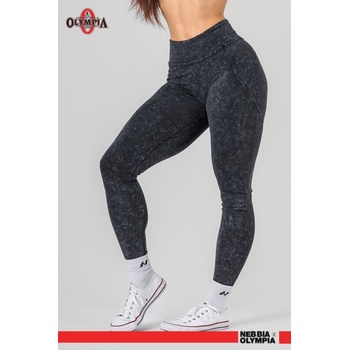 Nebbia Washed fitness legíny s vysokým pásom GYM WARRIOR 776 black