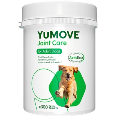 Lintbells YuMove Dog -Висококачествена добавка за кучета , овкусени таблетки за стави с екстракт от зеленоуста мида 300 таблетки