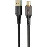 Tellur Кабел Tellur Transparent Series TLL155711, от USB A(м) към USB C(м), 1m, черен (TLL155711)