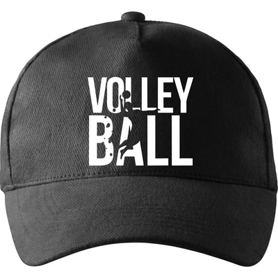 Volleyball nápis so zahnutým šiltom a mosaznou sponou Čierna