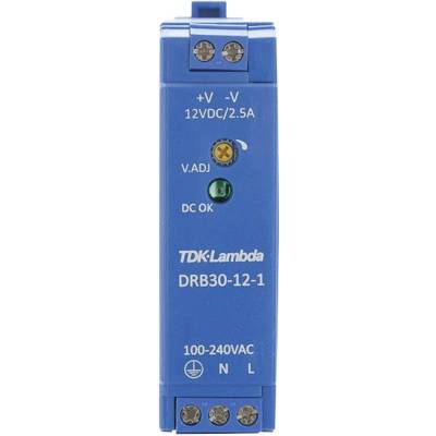 TDK-Lambda DRB30-12-1 sieťový zdroj na montážnu lištu (DIN lištu), 12 V/DC, 2.5 A, 30 W, výstupy 1 x