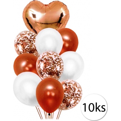 FunPlay 5859 4 konfetové balóny saténové 34 46 cm měděno bílá